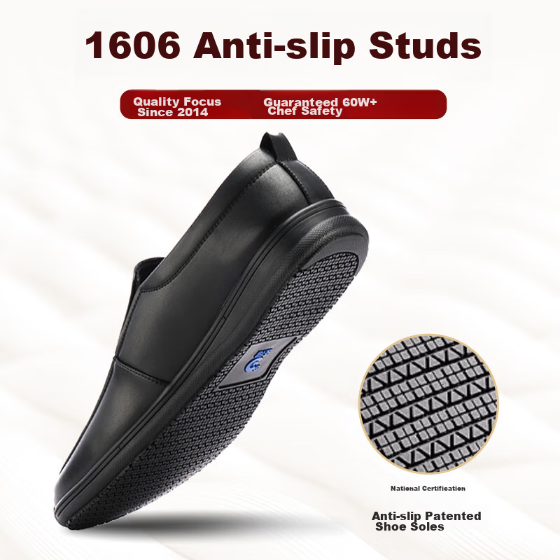 Chuwang Chef Shoes, Non-Slip Upgraded Slip-On Kitchen Work Shoes, Water-Resistan...