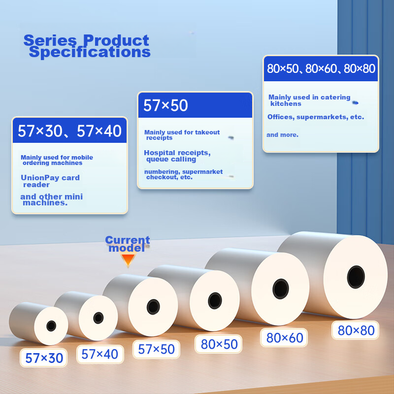 Deli 80*80 Model 44m*30 Rolls Bering Sea Thermal Receipt Paper for Restaurants,...