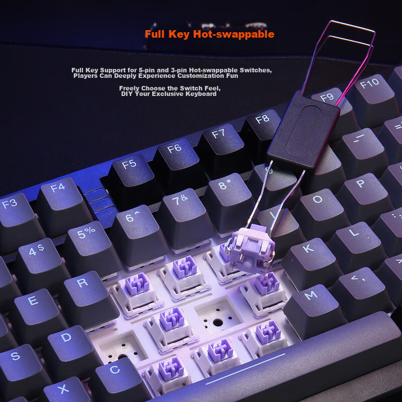 Dareu EK75 Series 75% Layout Wired/wireless/Bluetooth Tri-Mode Customizable Mech...