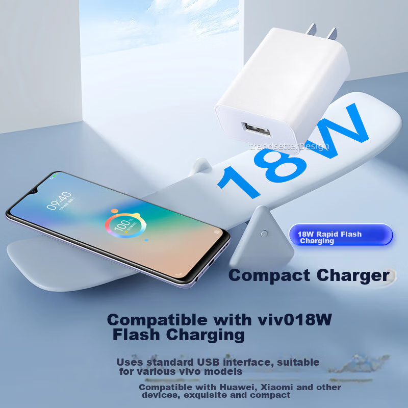 Chuanfan Suitable for VIVO Charger 18W Fast Charging Data Cable Set, S6, Y9S, Y5...