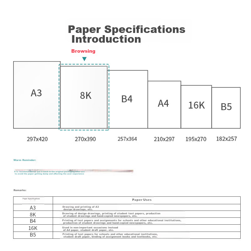 Deli 8K Printing Paper, 70g 500 Sheets Single Pack Double-Sided Copy Paper, Home...
