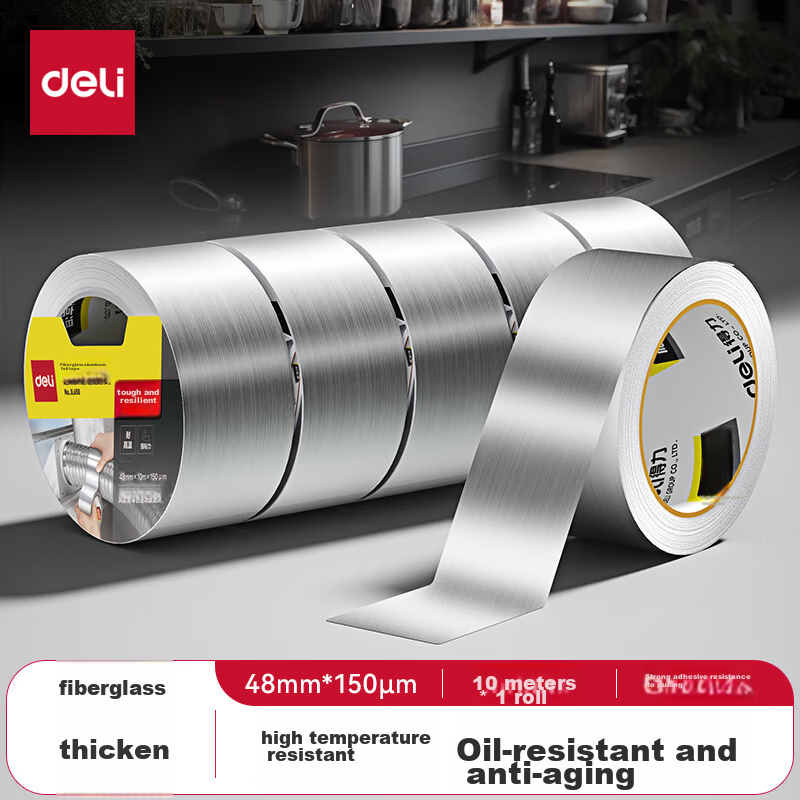 Deli Fiberglass Aluminum Foil Tape, Thickened Heat-Resistant And Tear-Resistant,...