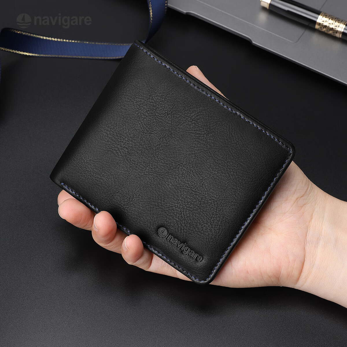 Navigare Italian Small Sailboat Wallet, Men's Leather Short Casual Wallet, Card...