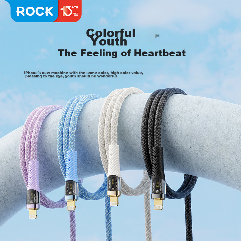 ROCK [Smart Fast Charging] Apple Charging Cable, Fast Charging Data Cable, USB t...