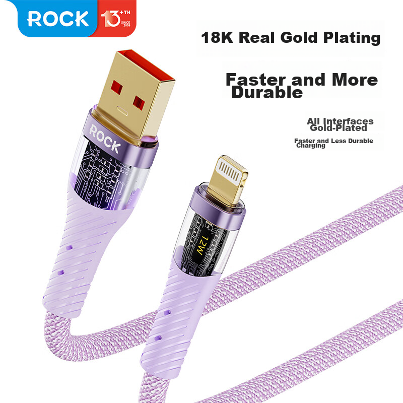 ROCK [Smart Fast Charging] Apple Charging Cable, Fast Charging Data Cable, USB t...