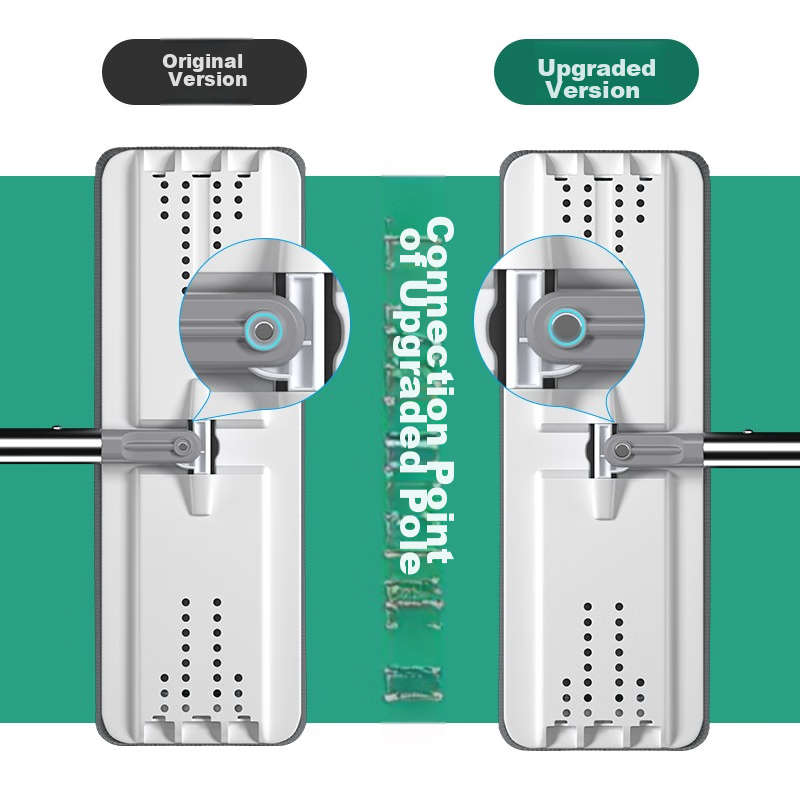 Boseng Flat Mop, 33CM Handle Length, 125CM Mop Head, 1 Piece with Cloth, Scraper...