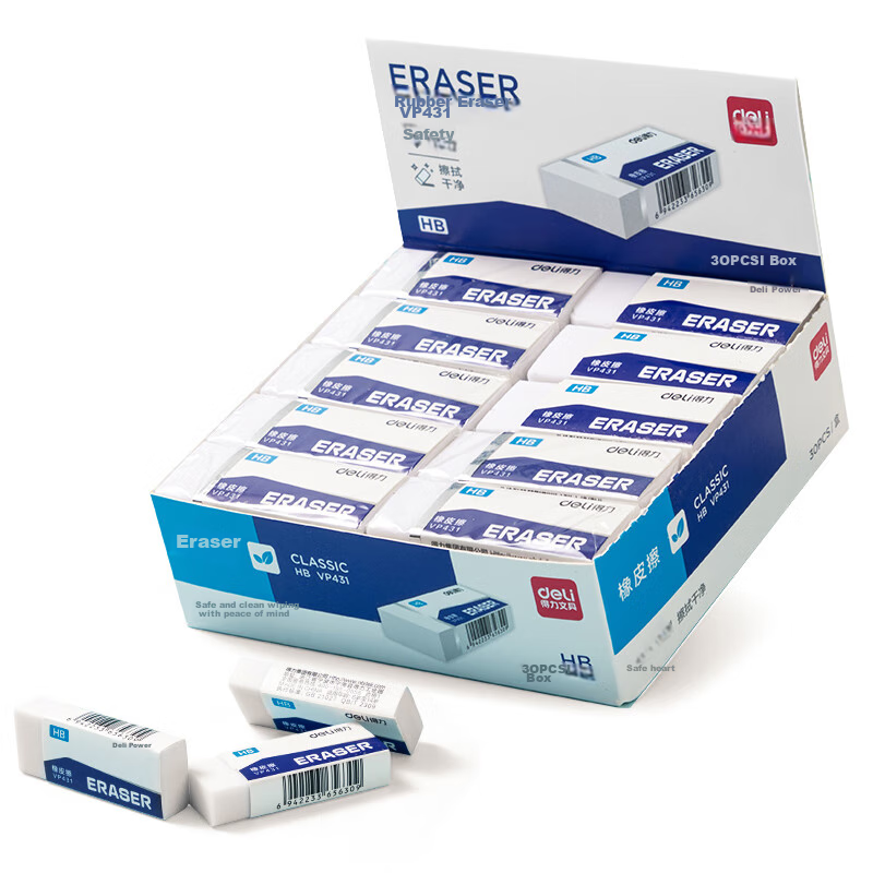 Deli 30 Pieces HB Erasers, Dust-Gathering Easy-To Student Exam Art Drawing Sketc...