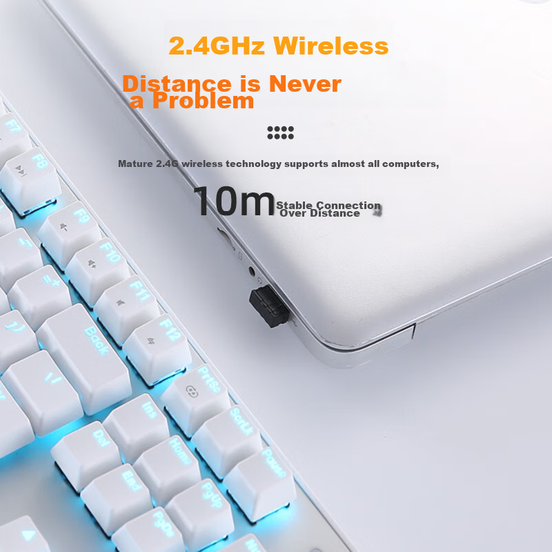 Dareu EK810 Tri-Mode Wireless Keyboard, Mechanical Keyboard with Bluetooth 2.4,...