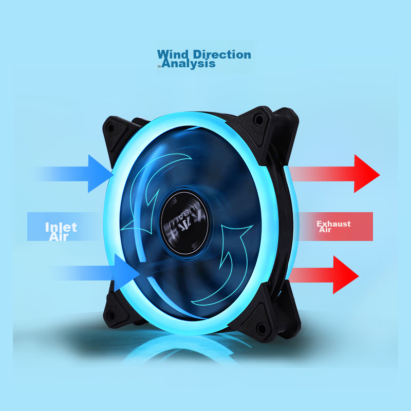 BUBALUS Ice Blue 12CM Case Fan (Cool Blue Light, Air Cooling, Hydraulic Bearing,...