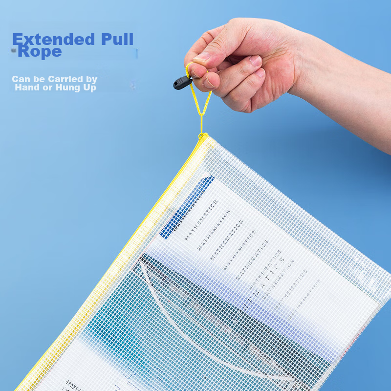 Chenguang (M&G) Stationery, 5 A4 Transparent Mesh Zipper Bags, Office Document W...