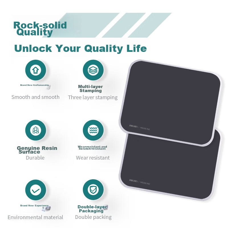 Deli Comfortable And Wear-Resistant Resin Mouse Pad, Office Computer Desk Pad, M...