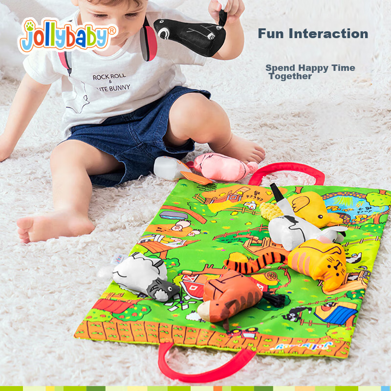 Jollybaby 0-1 Year Old Baby Touch And Feel 3D Cloth Book Gift Box, Early Educati...