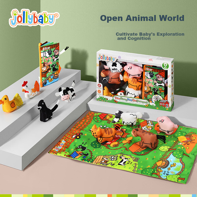 Jollybaby 0-1 Year Old Baby Touch And Feel 3D Cloth Book Gift Box, Early Educati...