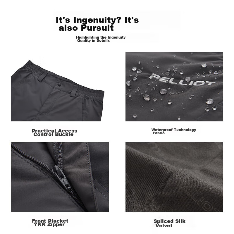 Pelliot Outdoor Hiking Pants for Men And Women, Waterproof, Windproof, Fleece-Li...