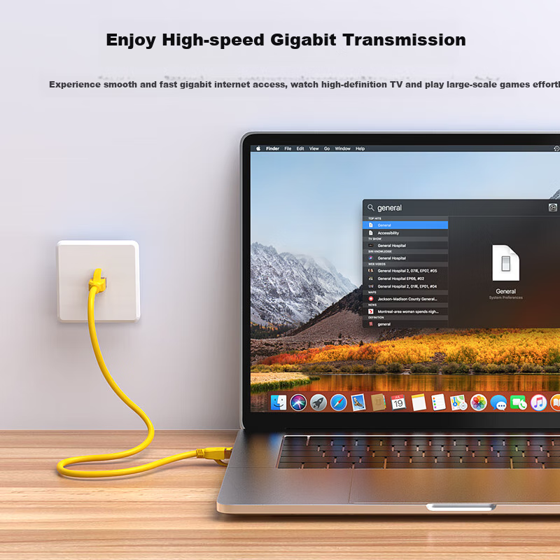 BIAZE Cat6 Ethernet Cable 1m Yellow - Gigabit High Speed Broadband Cable for Hom...