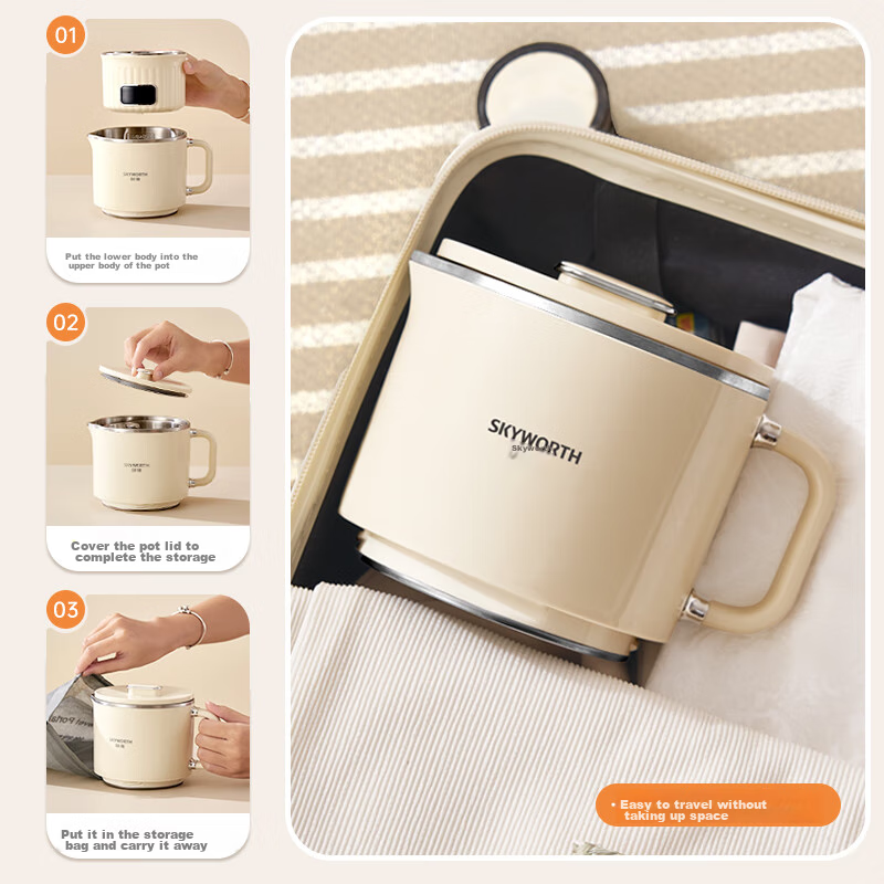 Skyworth [National Subsidy] Portable Folding Kettle, 304 Stainless Steel, for Tr...