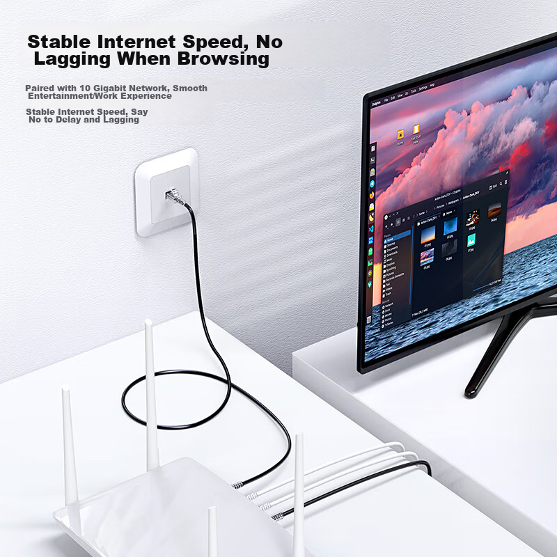 Biaze CAT6A Slim Ethernet Cable, Oxygen-Free Copper, 20 Meters, 10 Gigabit High-...