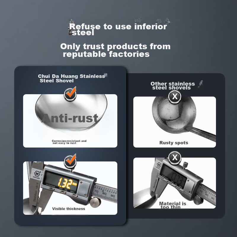 Chuidahuang Soup Ladle, 304 Stainless Steel, Thickened All-Steel Vacuum Handle,...