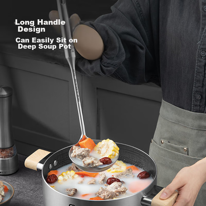 Chuidahuang Soup Ladle, 304 Stainless Steel, Thickened All-Steel Vacuum Handle,...