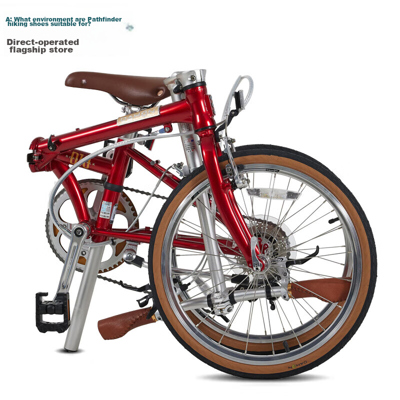DAHON D10 Folding Bicycle, 20-Inch, 10-Speed, Adult Retro Bike, HAC003, Pomegran...