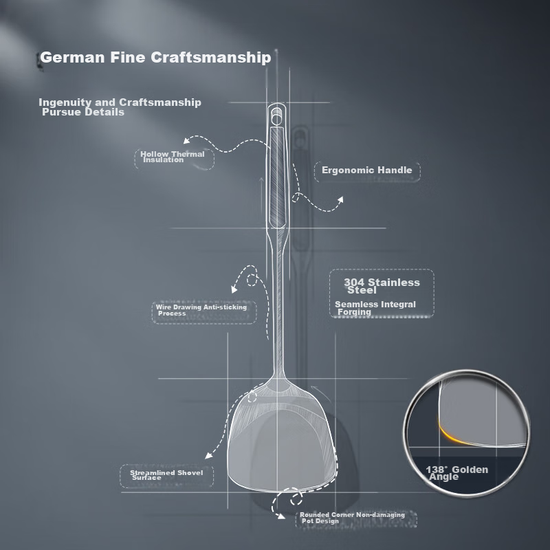 Chuidahuang Spatula, 304 Stainless Steel Spatula with Vacuum Handle, for Home Co...