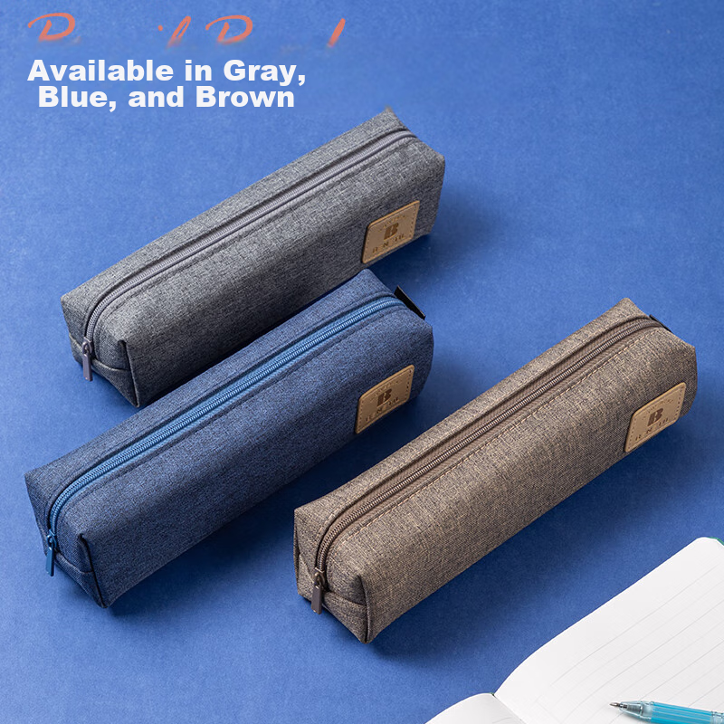 Deli Pencil Case for Elementary School Students, Large Capacity Simple Small Squ...