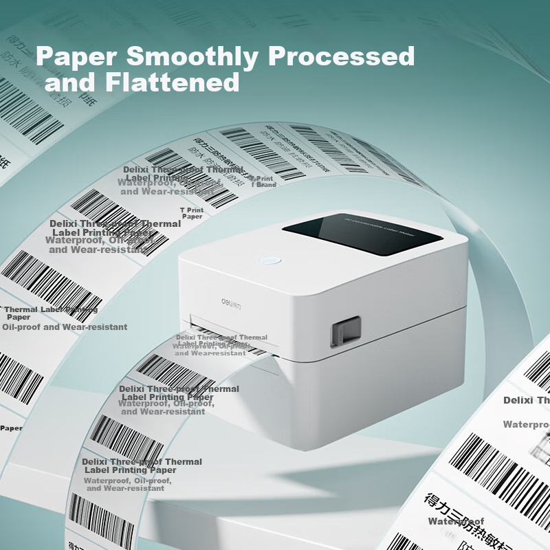 Deli Mint Sea 70*90mm 400 Sheets*1 Roll Three-proof Thermal Label Paper Express...