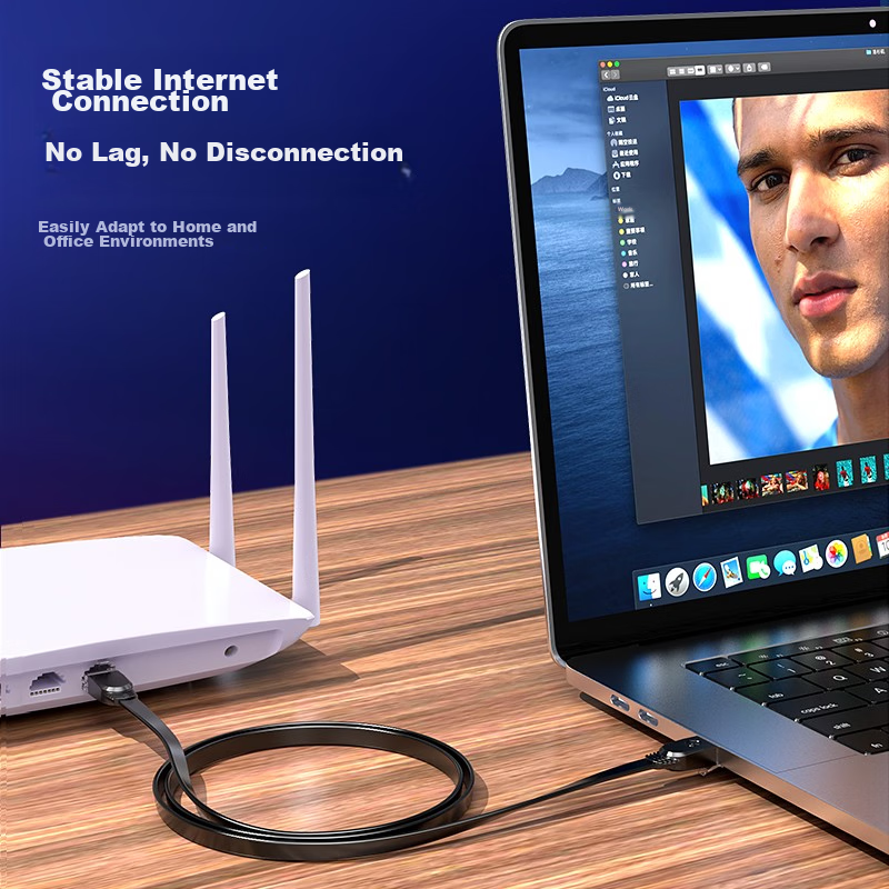 Biaze CAT6 Gigabit Pure Copper Flat Ethernet Cable, 10 Meters, Gigabit Network C...