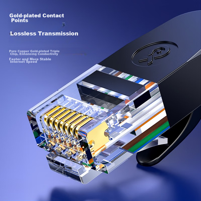 Biaze CAT6 Gigabit Pure Copper Flat Ethernet Cable, 10 Meters, Gigabit Network C...