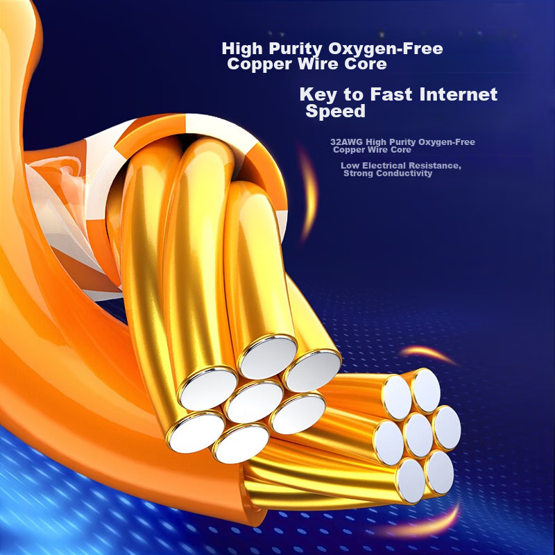 Biaze CAT6 Gigabit Pure Copper Flat Ethernet Cable, 10 Meters, Gigabit Network C...