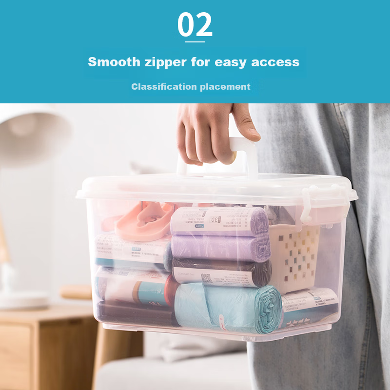 Camellia Storage Box, Plastic Container, Household Medicine Box, Portable Handhe...