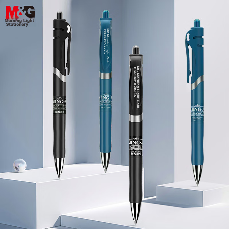 Chenguang (M&G) Stationery Gold-Grade Ink Blue K35/0.5mm Gel Pen, Office Retract...