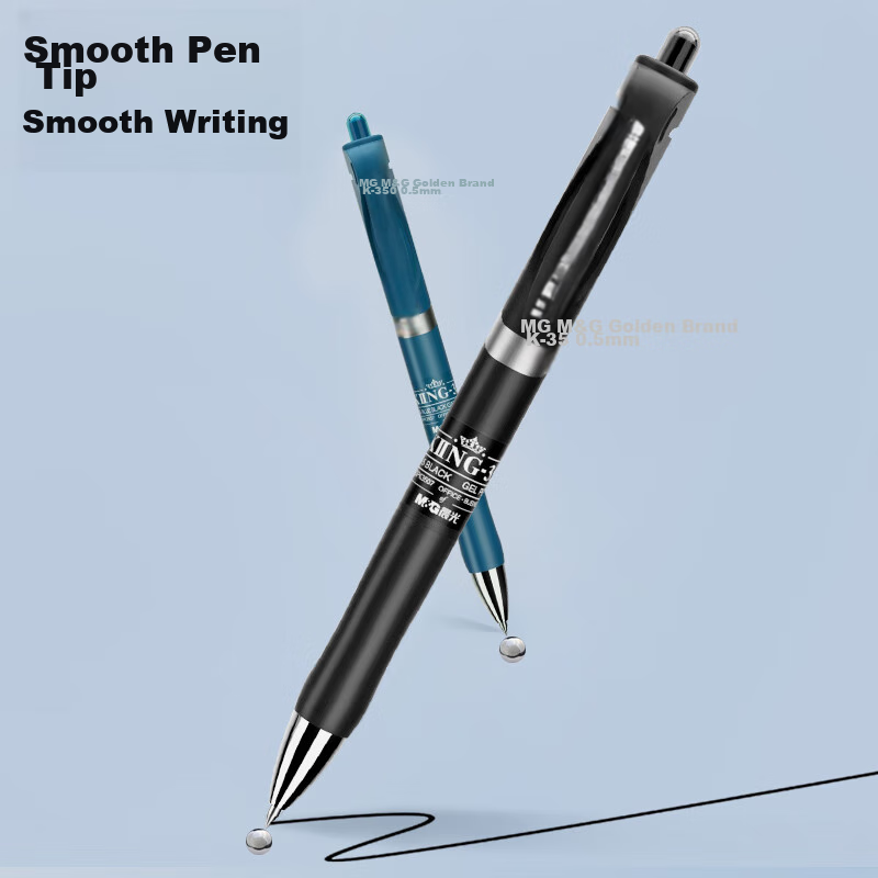 Chenguang (M&G) Stationery Gold-Grade Ink Blue K35/0.5mm Gel Pen, Office Retract...