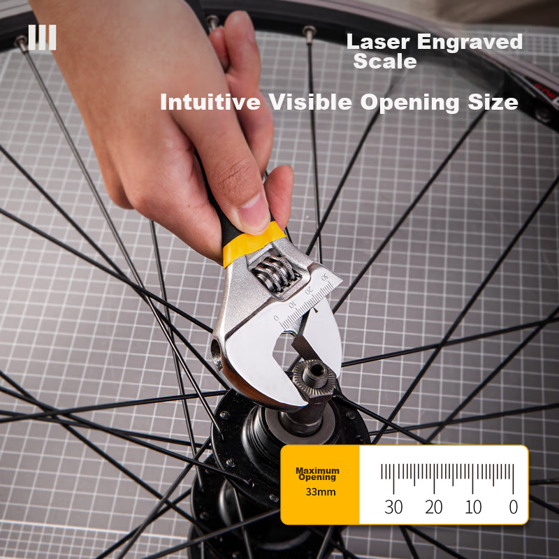 Deli Adjustable Wrench with Plastic-Coated Handle, Universal Multi-Function Torq...