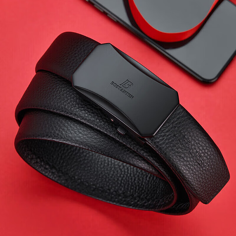 BOSTANTEN Men's Leather Belt with Automatic Buckle, Top-Grain Cowhide Waist Belt...