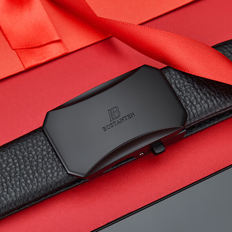 BOSTANTEN Men's Leather Belt with Automatic Buckle, Top-Grain Cowhide Waist Belt...