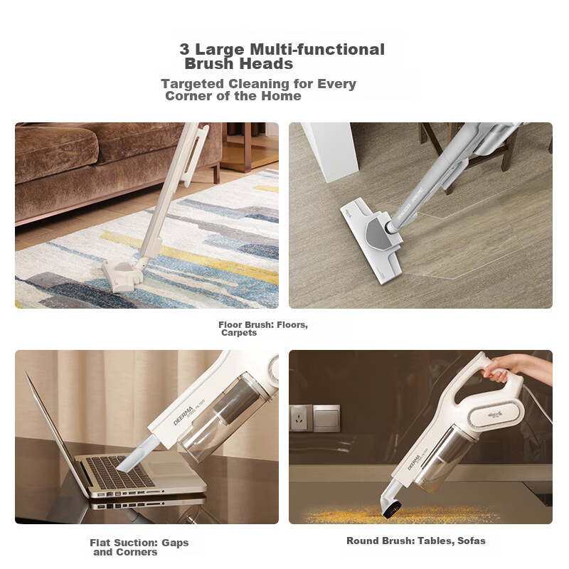 Deerma Push-Pole Carpet Dual-Use Compact Powerful Vacuum Cleaner, High Suction P...