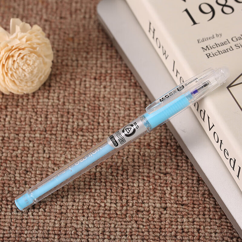 Chenguang (M&G) Erasable Gel Pen, 0.5mm, Crystal Blue Bullet Tip, Signature Pen,...