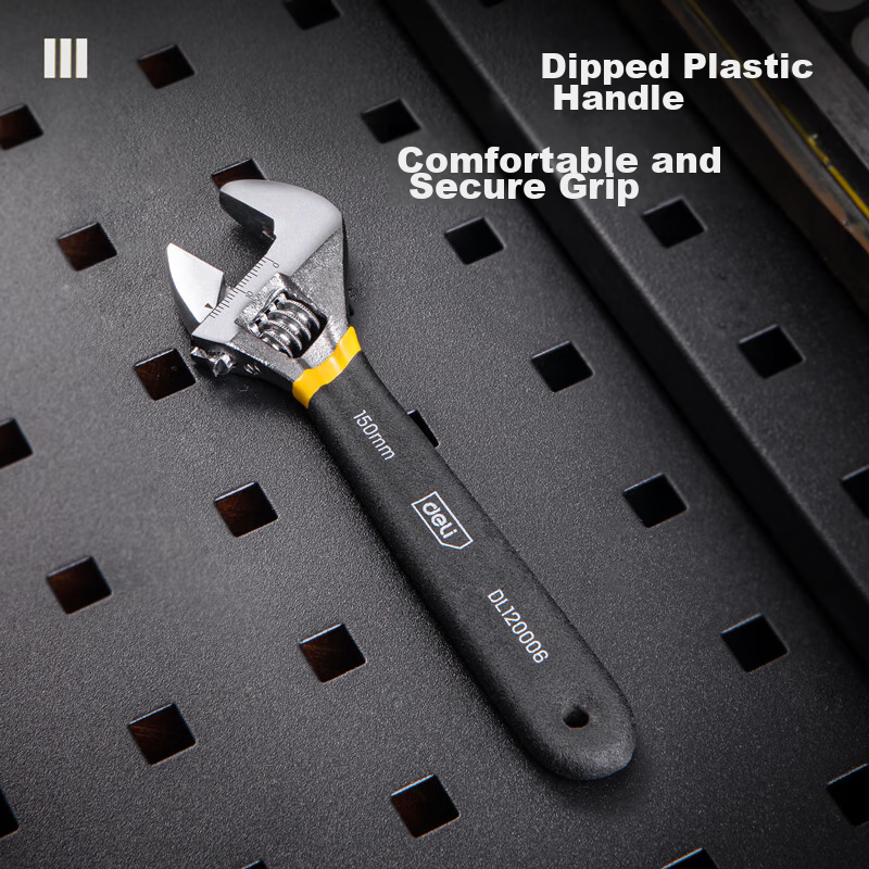 Deli Adjustable Wrench with Plastic-Coated Handle, Universal Multi-Function Torq...