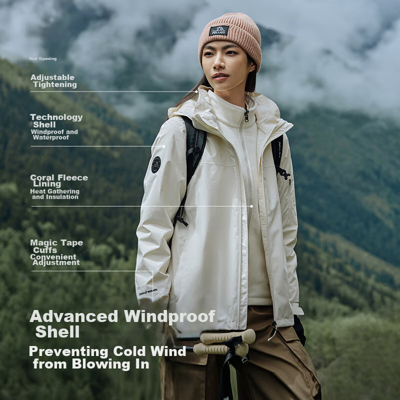 Pelliot [Zhuifeng] 3-In Waterproof Jacket for Men And Women, Outdoor Spring And...