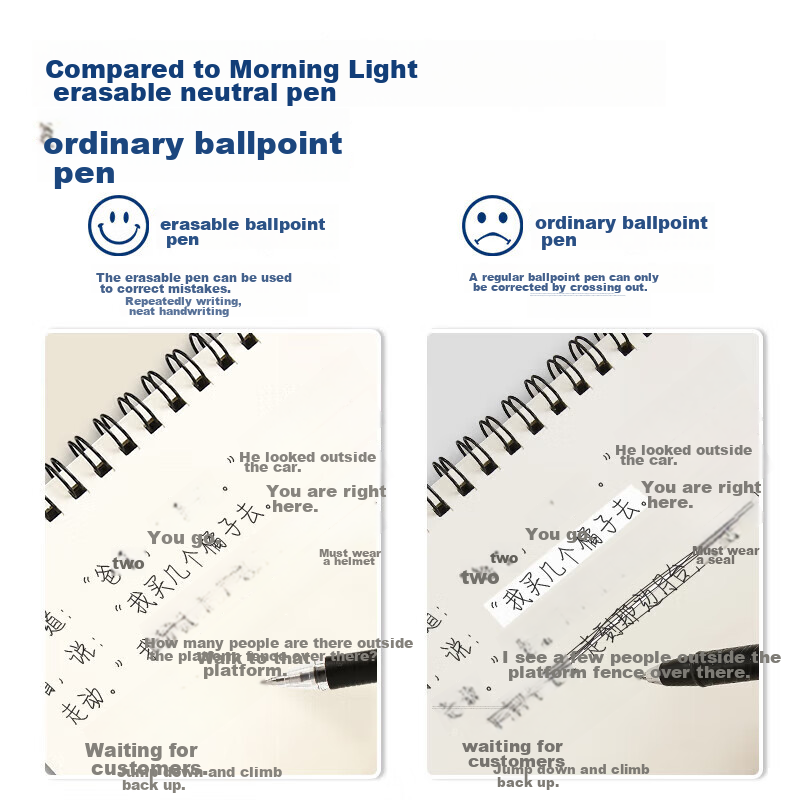 Chenguang (M&G) Erasable Gel Pen, 0.5mm, Black Bullet Tip, Signature Pen, Pull-C...