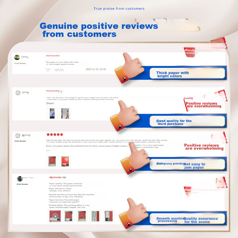 Deli A4 70g Bright Red Color Paper, Copy Paper, Colored Non-Thick Cardstock, Chi...