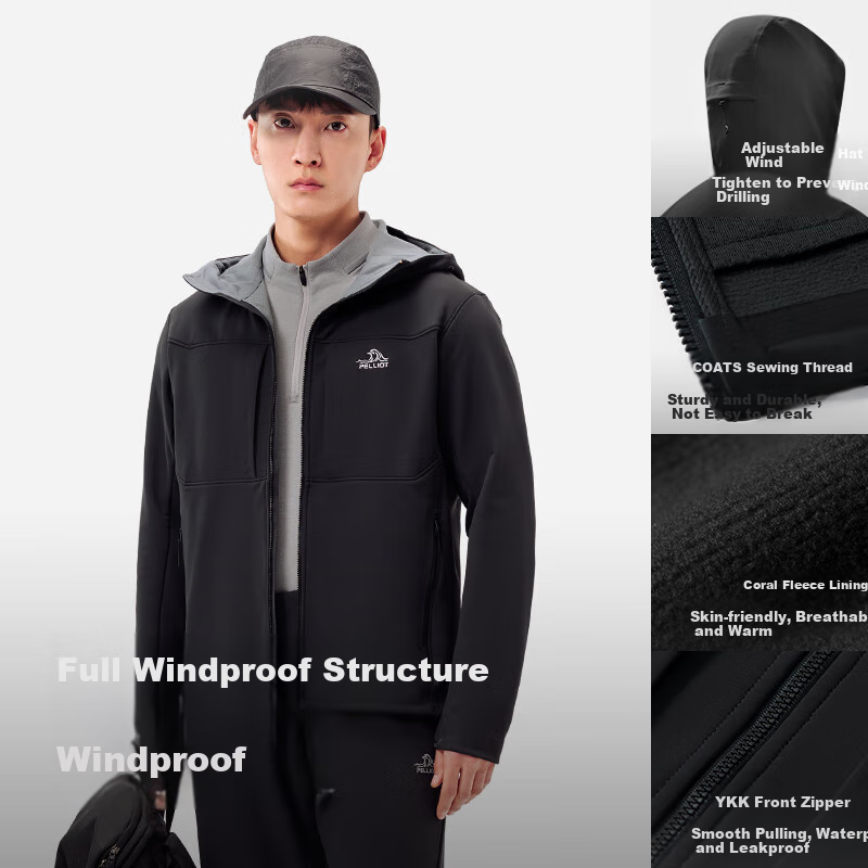 Pelliot Windshield PRO Outdoor Softshell Jacket Men Winter Windproof Warm Fleece...
