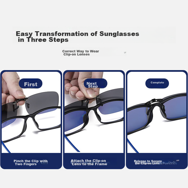 CUTRAN Sunglasses Clip-On, Ultra-Light Polarized Sunglasses Clip for Nearsighted...