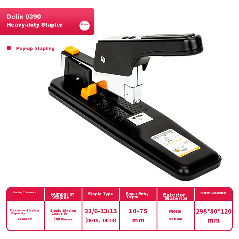 Deli 80-Page Heavy-Duty Stapler, Large And Thick Heavy-Duty Stapler, Compatible...