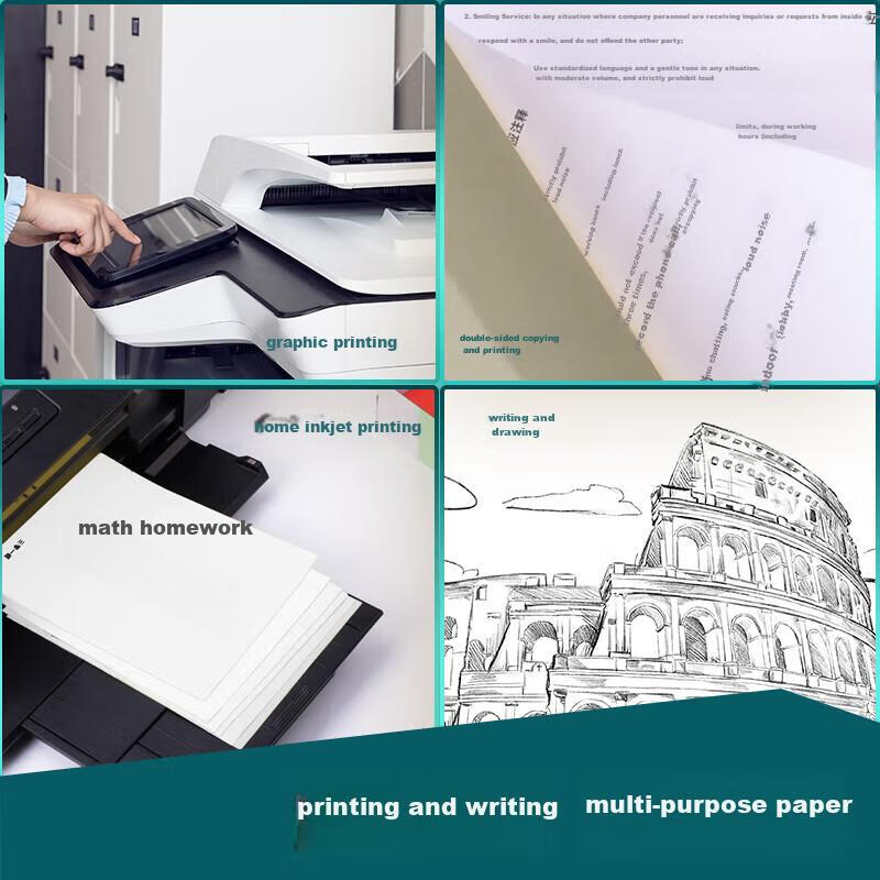 Deli Coral Sea A4 Printing Paper, 80g 500 Sheets*8 Packs Per Box, Double-Sided U...