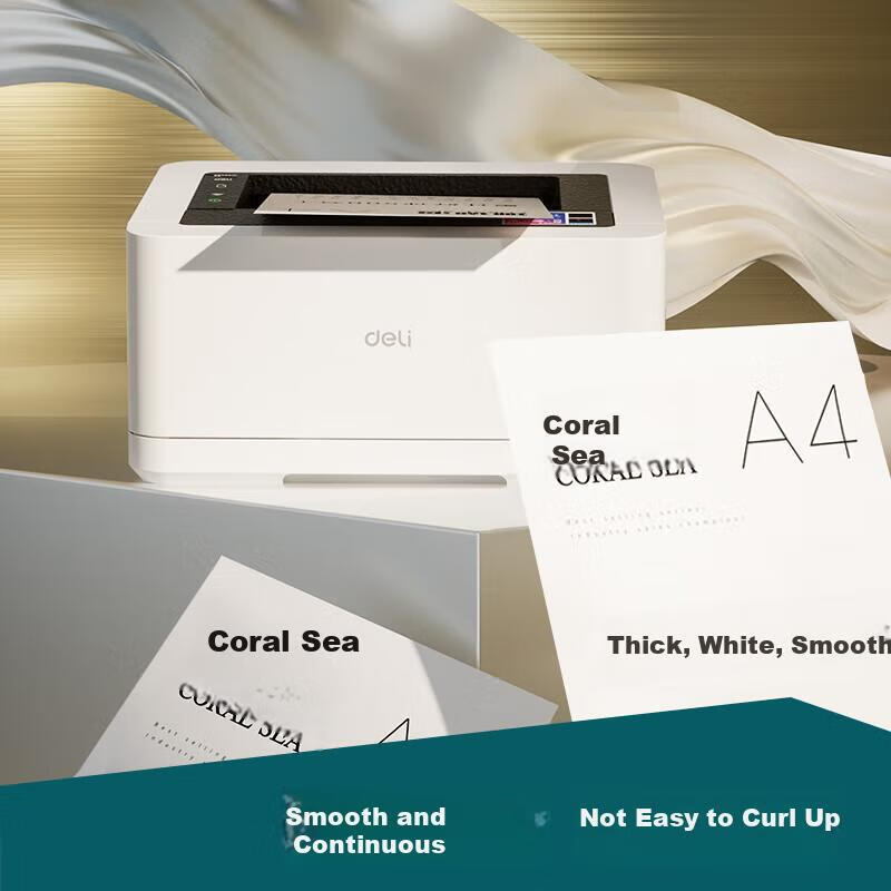 Deli Coral Sea A4 Printing Paper, 80g 500 Sheets*8 Packs Per Box, Double-Sided U...