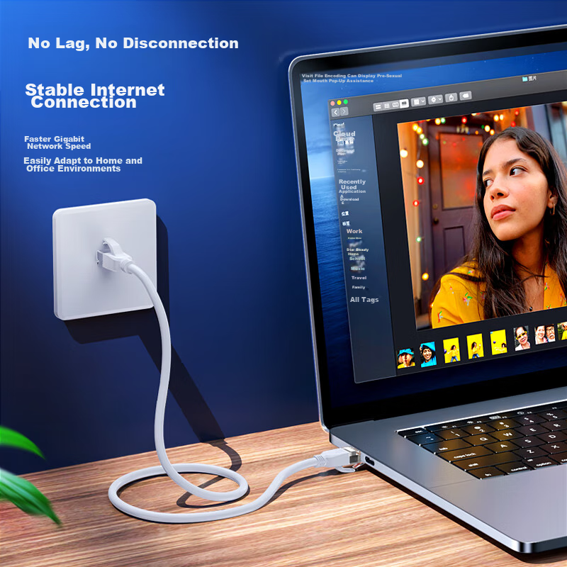 Biaze CAT6 Ethernet Cable, 3 Meters White, Gigabit High-Speed Broadband Cable, C...