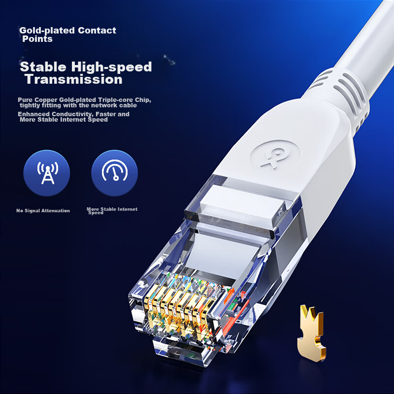 Biaze CAT6 Ethernet Cable, 3 Meters White, Gigabit High-Speed Broadband Cable, C...
