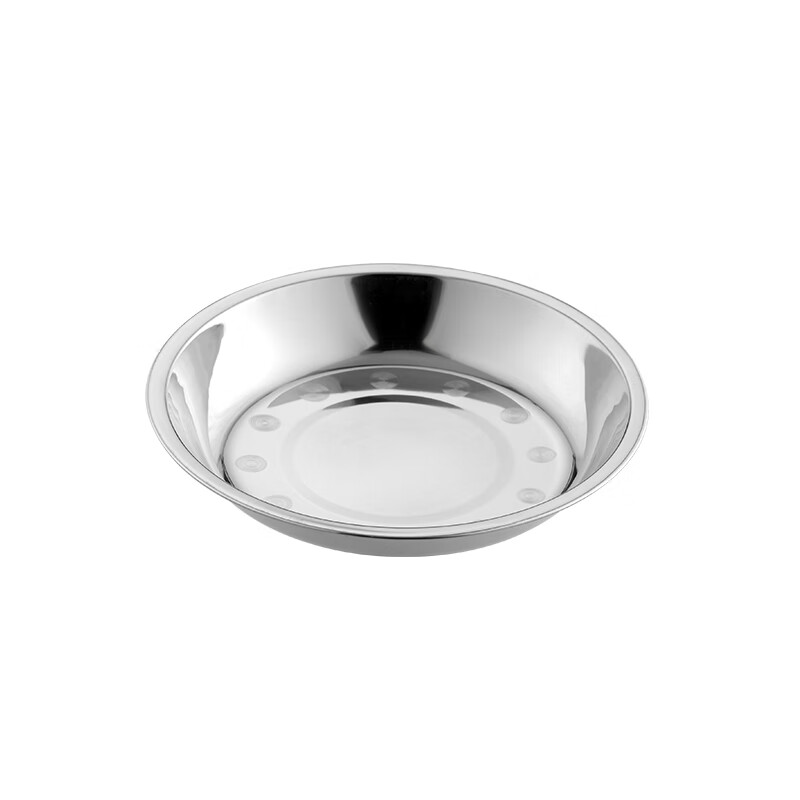 CHAHUA Premium Stainless Steel Plate, Thickened Round Dish, Household Serving Pl...
